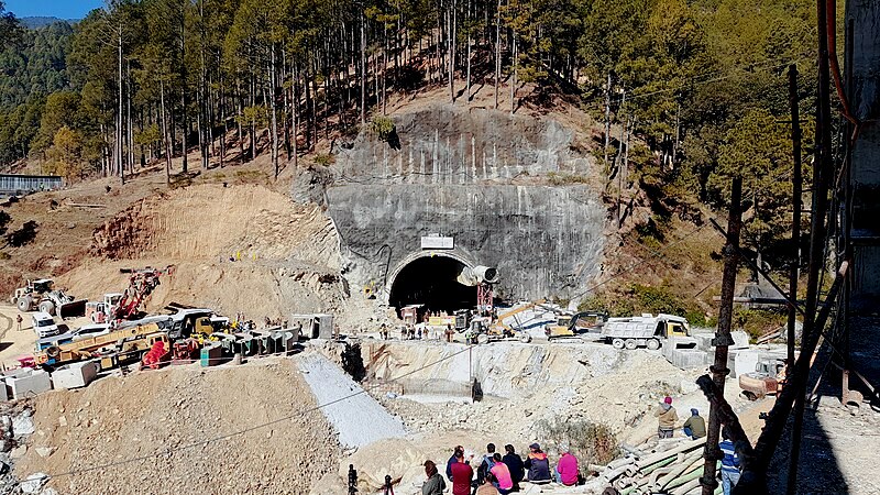 Silkyara-Barkot tunnel collapse in Uttarakhand | Image Source: Josekuttypanackal on Wikimedia commons