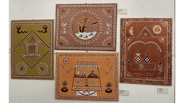 Awadhi Kala—Awadh’s artform depicting Western Nepal’s culture and way of life. The art form originated in ancient Awadh Kingdom or present-day Ayodhya, is practised in Nepal’s particular districts—Dang, Banke, Bardiya, Kapilvastu and others. The artwork on the right depicts the celebration of Kajari Teej, a festival of Awadhi, Bhojpuri and Maithili people—celebrated on Bhadra’s Krishna Paksha Tritiya.